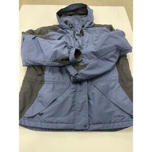 LL Bean Vintage Women’s Thinsulate Lined Hooded Jacket Blue Large XL